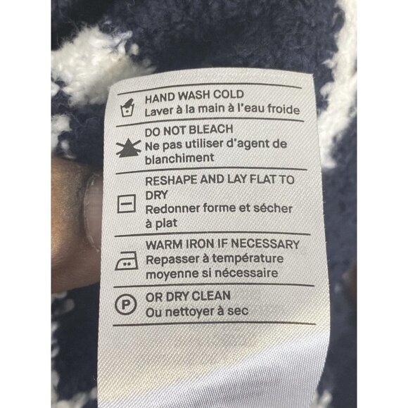 Vince Womens Striped Waffle Stitch Blue White Stripe Sweater Pullover Size Large - Picture 7 of 9